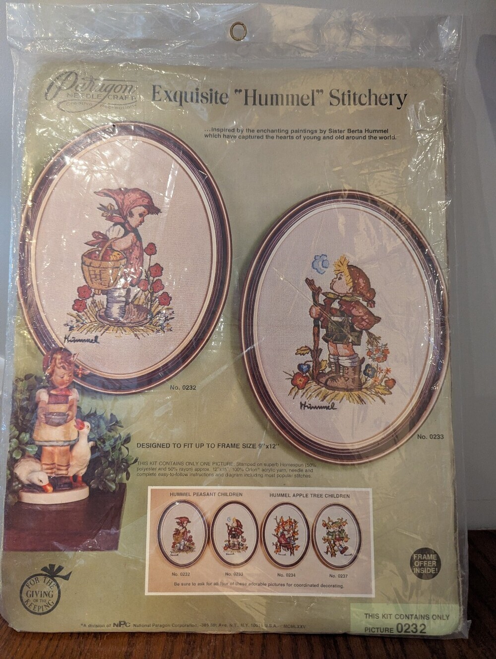 Paragon Exquisite Hummel Stitchery Cross Stitch Kit 0232 1975 Peasant Girl New